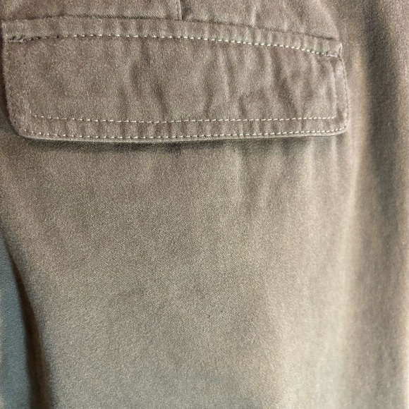 ISABEL MARANT Sz 42 Jessie Pants 100% Cotton Cropped Lace At Hem Olive Green - Picture 10 of 14